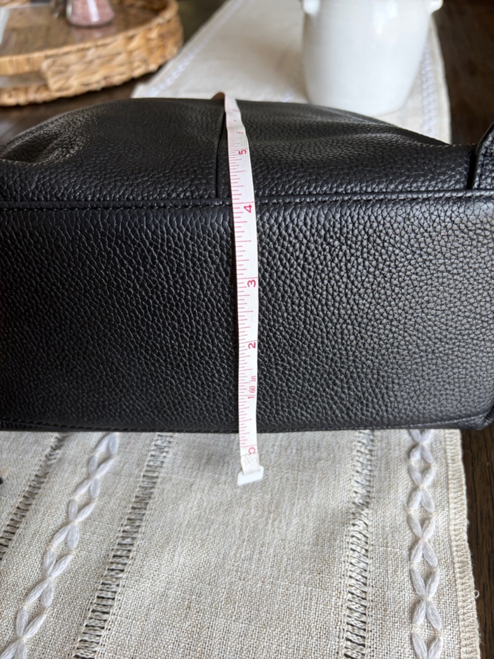 kate spade Black Pebbled Leather Drawstring Flap Backpack - Picture 11 of 11